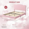 thumbnail image 2 of Towallmark Upholstered Full Size Bed Frame with Scallop Headboard, Cute Velvet Full Bed, Sturdy Platform Bed, No Box Spring Needed, Wooden Slats, Noise Free, 2 of 7