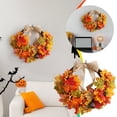 thumbnail image 2 of Guanhe Fall Wreath Autumn Front Door Wreath Harvest Wreath, Round Leaves Fall Decorations for Outside Indoor Wall Window Festival Decor, 2 of 9
