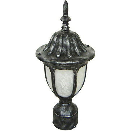Post Light Outdoor Fixture, Charcoal/Silver