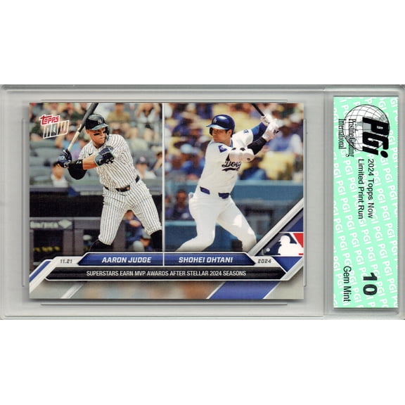 Shohei Ohtani & Aaron Judge 2024 Topps Now #OS-JO MVP's Rare Trading Card PGI 10