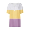 thumbnail image 5 of Fiudx Ofertas Flash Del Día Solo En Línea Blusa de Manga Corta Estampada a La Moda para Mujer, Blusas Informales con Cuello Redondo, 5 of 5