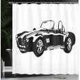 thumbnail image 4 of Ambesonne Vintage Shower Curtain, Classic Car Silhouette, 69"Wx84"L, Black White, 4 of 5