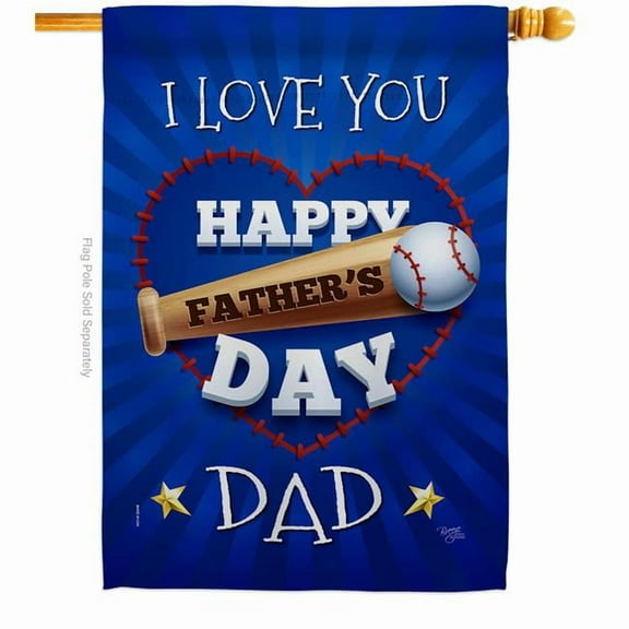 Breeze Decor H115171-BO I Love You Dad House Flag Family Fathers Day 28 x 40 in. Double-Sided Decorative Vertical Flags for Decoration Banner Garden Yard Gift