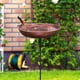 thumbnail image 1 of Bebedero de hierro para pájaros con estacas para jardín, ideal como bebedero o comedero decorativo para aves silvestres. Perfecto para parques y exter, 1 of 8