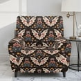 thumbnail image 2 of FKELYI Hippie Flower Bat Print Recliner Slipcover Anti-Dust Reclining Chair Protector for Single Seat Lounge Armchair Soft Breathable Furniture Cover, 2 of 7