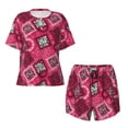 thumbnail image 2 of Yiaed Geometry Print Short Sleeve Pajama Sets for Women Casual Crew Neck 2 Piece Lounge Sets Women's Short-Sleeved Pajama-3X-Large, 2 of 5