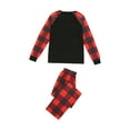 thumbnail image 6 of Family Matching Christmas Pajamas Set 2021 Santa Printed Sleepwear Long Sleeve Tops Plaid Pants for Baby Adults, 6 of 10