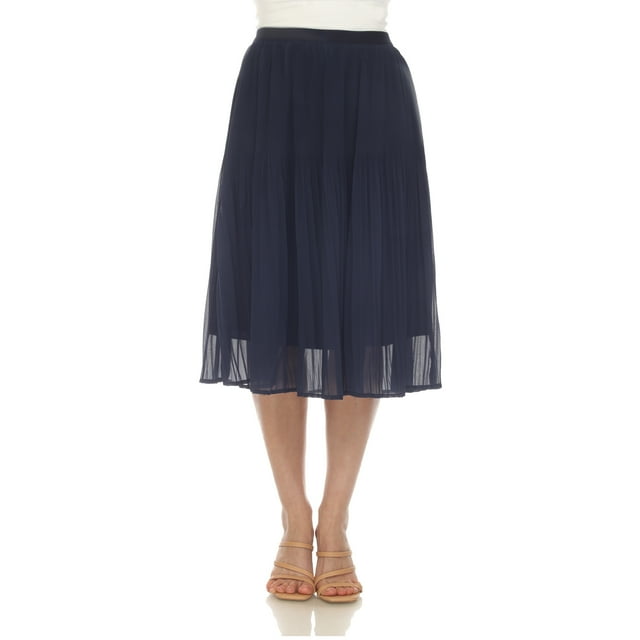 White Mark Jupe Midi Plissée en Chiffon pour Femme