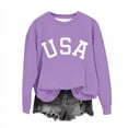 thumbnail image 6 of Girls USA Graphic Oversized Sweatshirts Letter Print Crewneck Long Sleeve Casual Loose Pullover Tops, 6 of 7