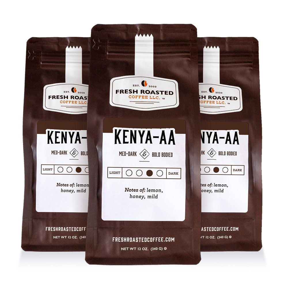 (3 pack) Fresh Roasted Coffee, Kenya AA Coffee, MediumDark Roast