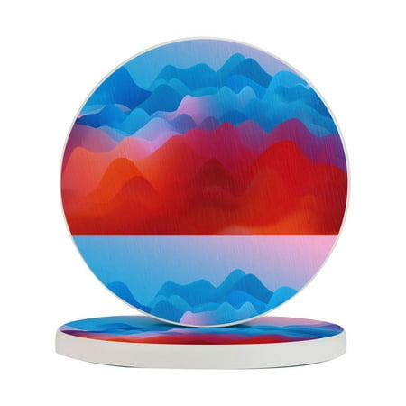 

Circular Drink Coasters Set Rich Color Abstraction Beautiful Home Decor Diatomite Heat-Resistant Diatomite Protect Table Countertop