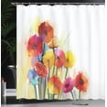 thumbnail image 4 of Ambesonne Floral Shower Curtain, Gerbera Flower Romance, 69"Wx70"L, Red Yellow, 4 of 5
