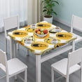 thumbnail image 3 of Stretch-fit Halloween tablecloth with elastic border, specifically made for 36x36 inch square tables, features classic spooky ghost and pumpkin designs, 3 of 6
