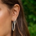 thumbnail image 3 of CZ Thin Round Hoop Earring, 3 of 3