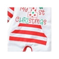 thumbnail image 6 of Seyurigaoka Babies Christmas Romper Letters and Stripe Print Hooded Jumpsuit, 6 of 8