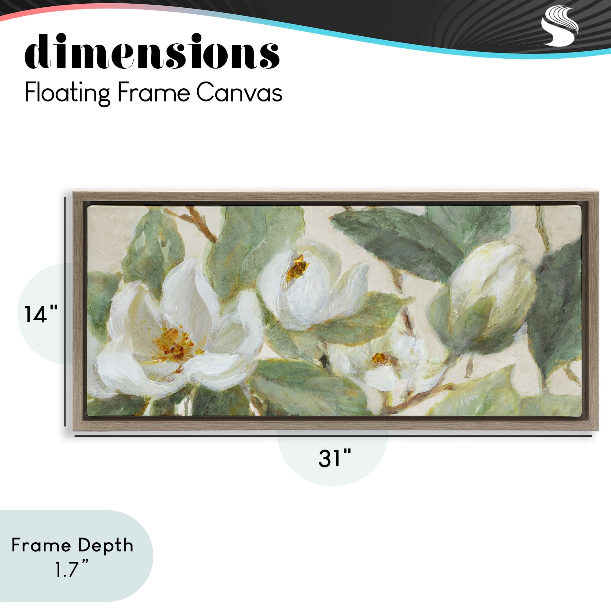 Stupell Industries Delicate Magnolia Dreaming Brown Framed Floater Canvas Wall Art, design by Lanie Loreth