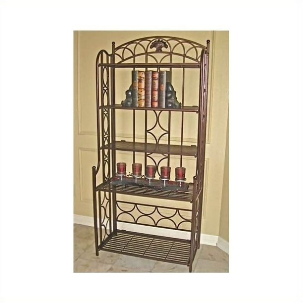 Pemberly Row Iron 5Tier Bakers Rack in Bronze