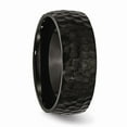 thumbnail image 4 of White Stainless Steel Ring Band Wedding Hammered Black IP-plated 8mm, 4 of 6