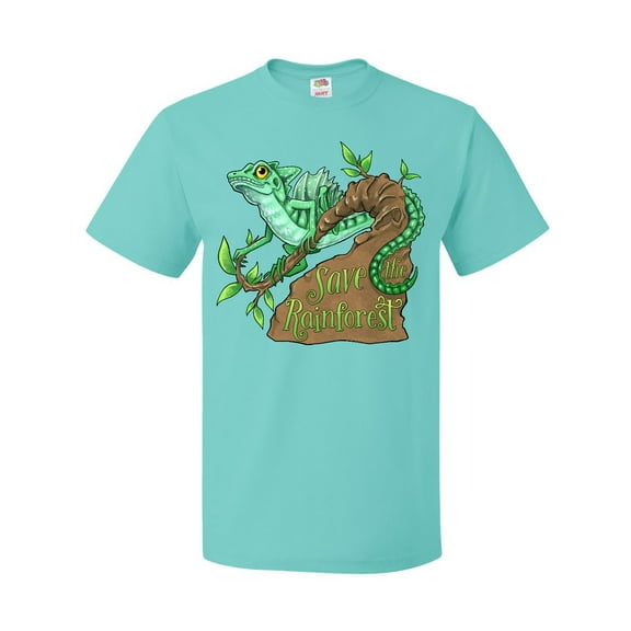 Inktastic Save the Rainforest with Basilisk Lizard on a Tree T-Shirt