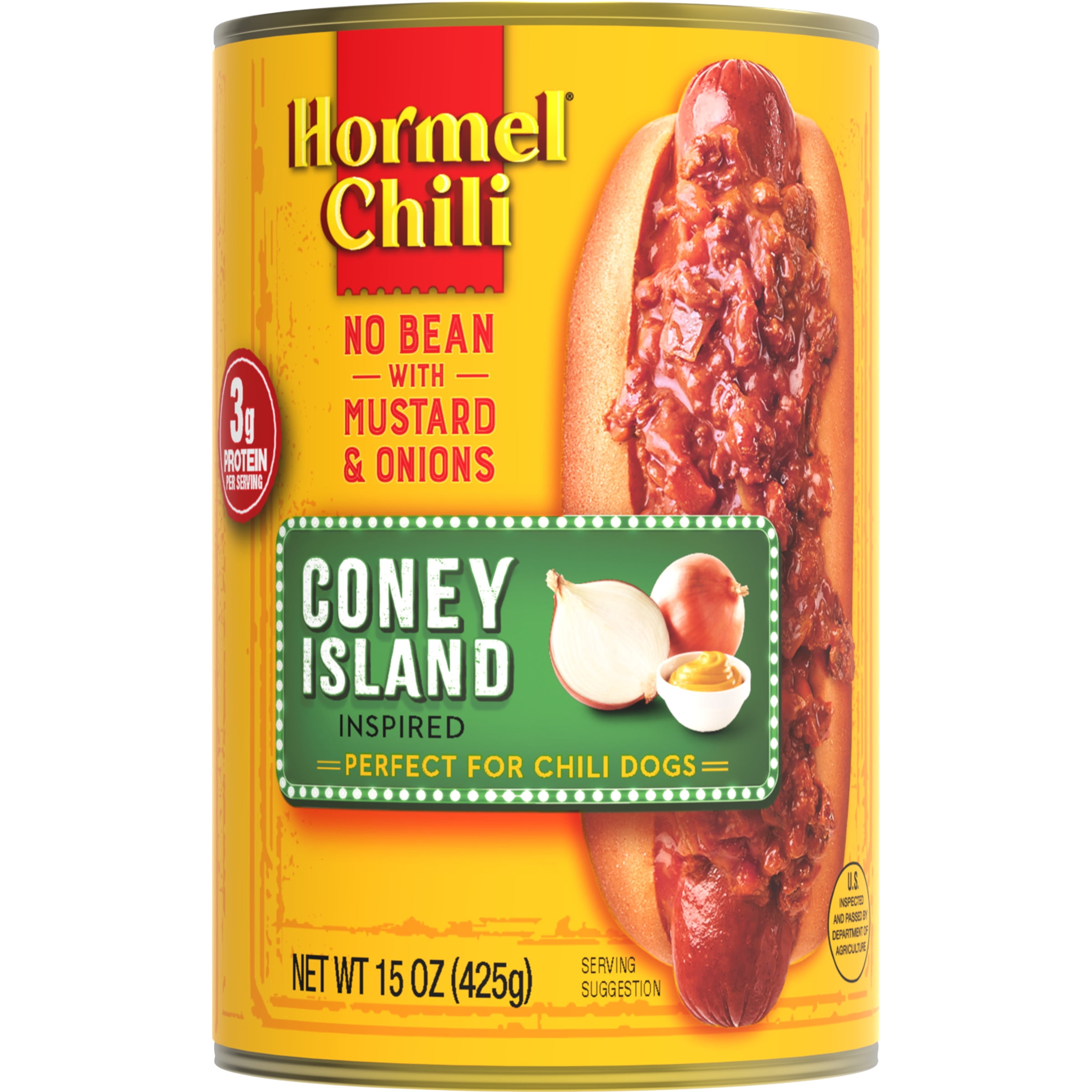 HORMEL Chili Coney Island Inspired No Bean, No Artificial Ingredients, 15 Oz