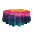 thumbnail image 5 of Colorful Tie Dye Wave Pattern Round Tablecloth 60"x60",Wrinkle Wipeable Table Cloth for Kitchen Dining Room Picnic Patio Party, 5 of 6