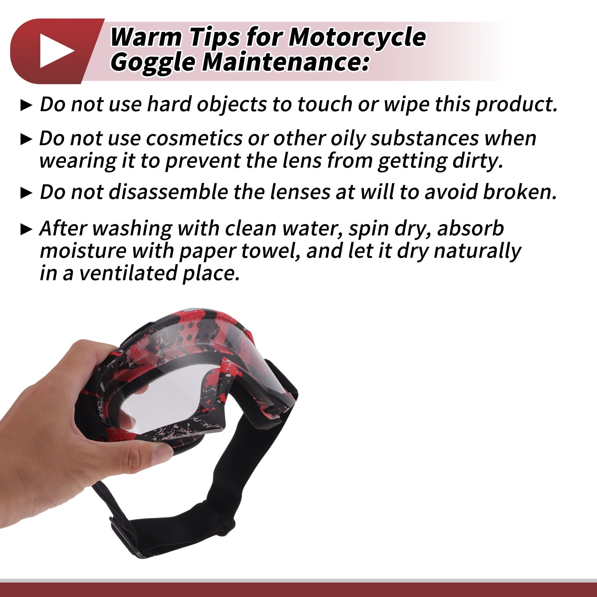 Unique Bargains Motorcycle Riding Goggles PC TPU Cycling Sunglasses Clear Lens Red Black Frame