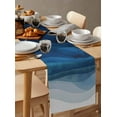 thumbnail image 3 of Navy Blue Ombre Table Runner Modern Moire Gradient Watercolor Tablerunners 13 x 120 Inch, Table Decorations Tabletop Scarf for Summer Gathering Holiday Farmhouse Kitchen Dining Decor, 3 of 6