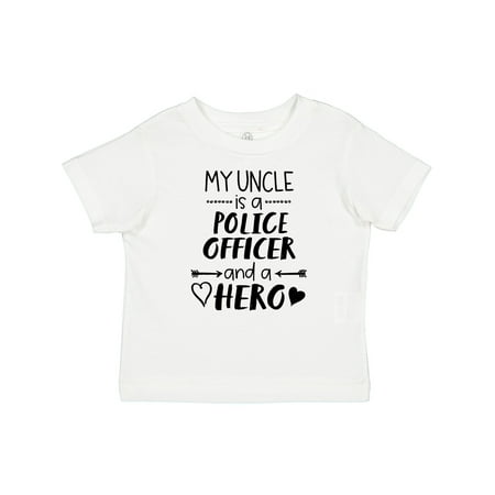 

Inktastic My Uncle is a Police Officer and a Hero Gift Baby Boy or Baby Girl T-Shirt