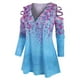 thumbnail image 2 of Tallas grandes con cremallera en V cuello floral escalera recortado frío hombro superior Rosegal Mangas largas de talla grande, 2 of 5