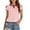 Pink, variant on TIHLMK Womens Shirts Green Women's Fashion Solid Color Round Neck Underwaist Comfortable Loose T-shirt Short Sleeve Blouse Casual Tops Gift for Womens Tops
