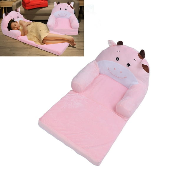 Foldable Kids Sofa Backrest Armchair, 2 In 1 Foldable Children Sofa Cute Cartoon Lazy Sofa Flip Open Couch For Infant Toddler Baby Boys Girls, Kids Folding Sofa, Kids Couch