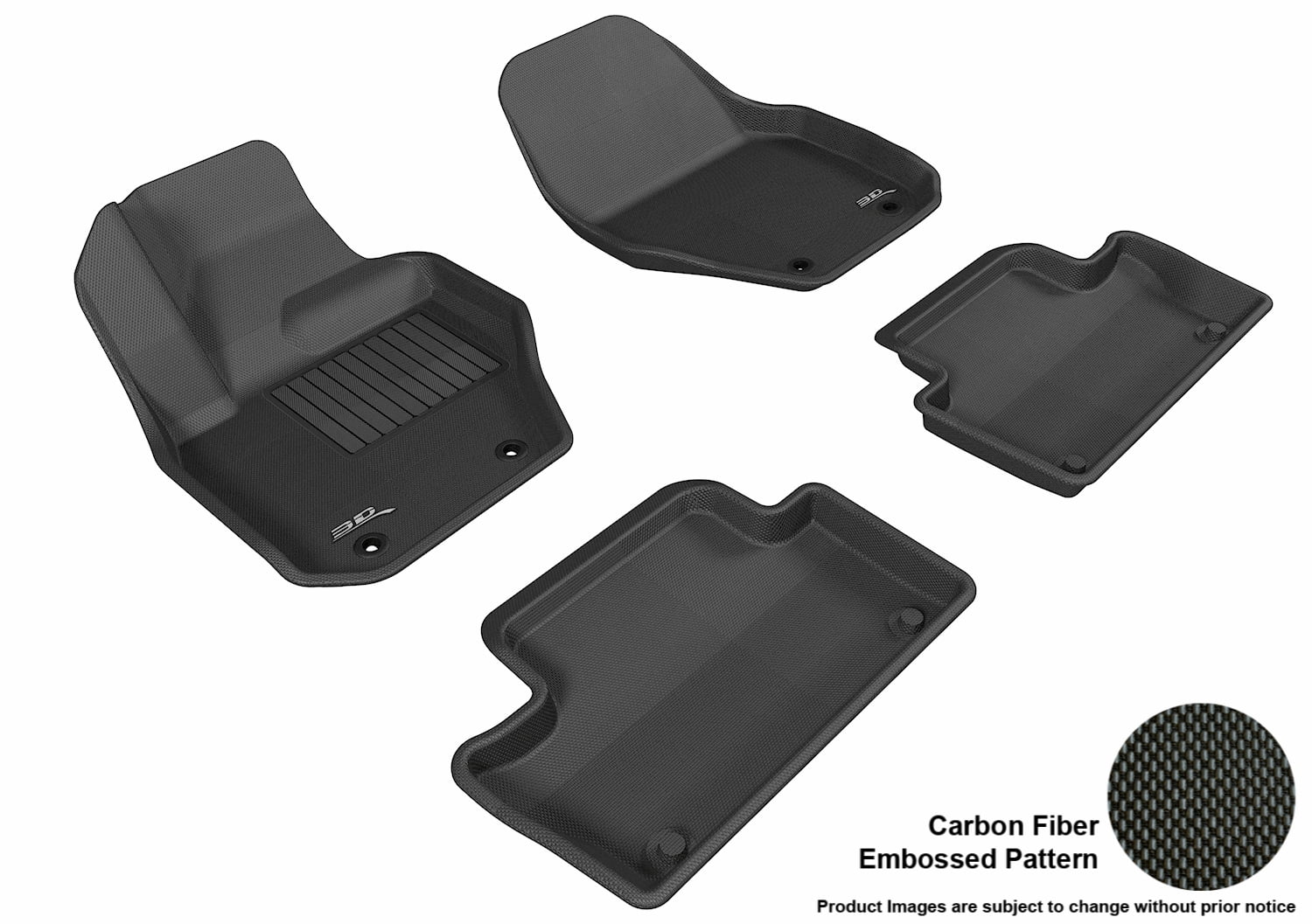 Photo 1 of 3D MAXpider 2010-2017 Volvo XC60 Front Second Row Set All Weather Floor Liners in Black with Carbon Fiber Look