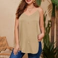 thumbnail image 5 of Fanxing Khaki Ladies Tank Tops XXXXL Plus Size Pleated Flowy Tunics Tanks Sleeveless Dressy Blouses for Women ( Women's Plus L-5XL), 5 of 7
