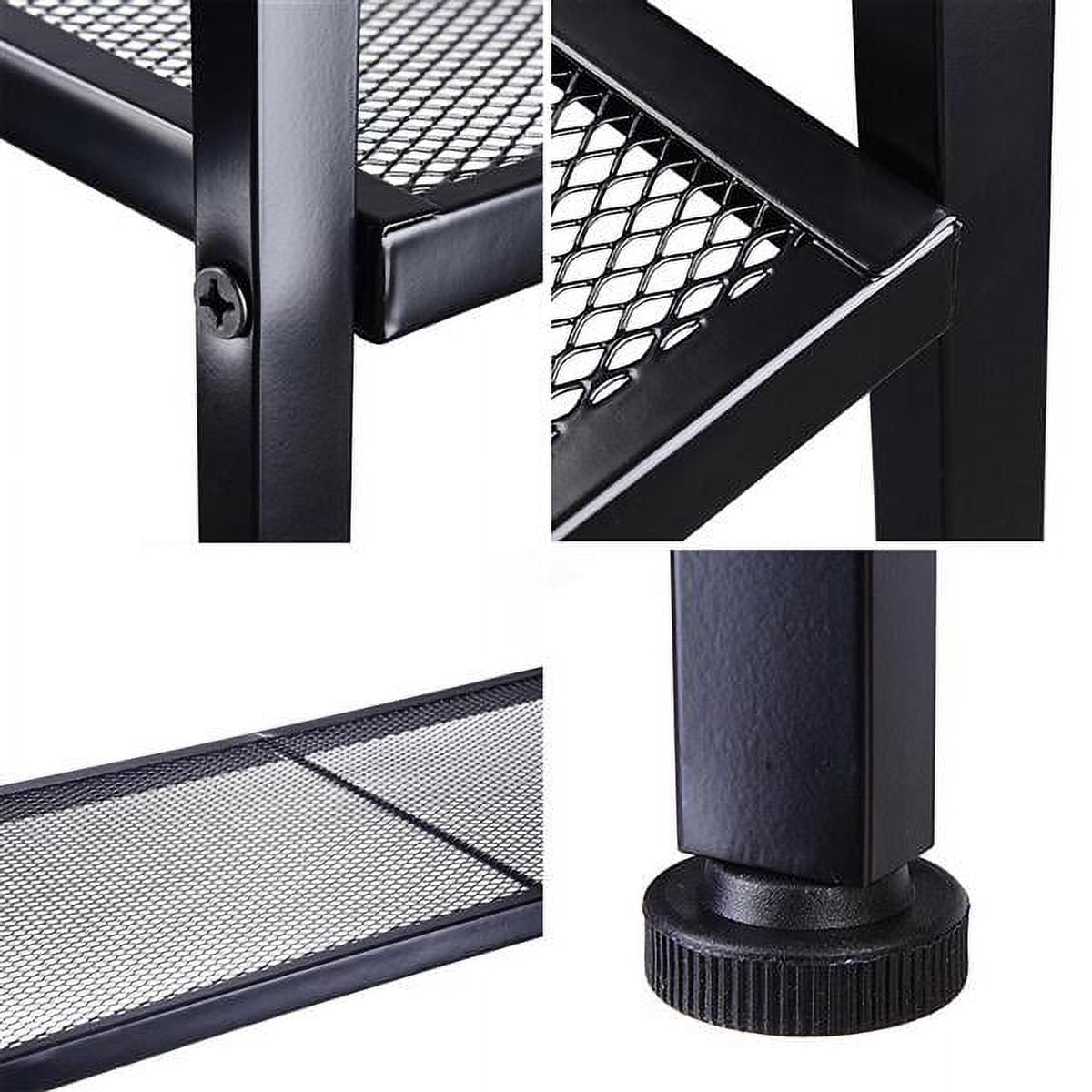 Alvantor 4 Tier Iron Bookshelf, Freestanding Metal Bookcase Storage Shelf for Books and Decor, 23.62 x 13.78 x 57.87 in, Black
