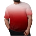 thumbnail image 2 of Men's Graphic Crewneck Tshirt Plus Size Short Sleeve Gradient Color Casual Big and Tall Tees Red 4XL, 2 of 5