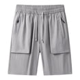 thumbnail image 2 of BRGZLK Men's Running Shorts Summer Casual Solid Color Drawstring Elastic Waist Quick Dry Lightweight Athletic Shorts with Zipper Pockets For Workout Gym Training Outdoor, 2 of 7