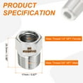 thumbnail image 2 of Uxcell 2pcs Stainless Steel Pipe Fitting 1/4" NPT Female x 3/8" NPT Male Reducer Hex Bushing Pipe Adapter Fittings Reducing Cast Pipe Connector for Water Oil Gas Tub, 2 of 6