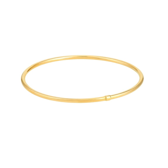 14K Yellow Gold 8" 2.35mm Slip-On Polished Tube Bangle - Women