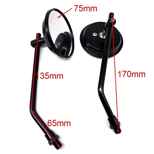 Motorcycle Rearview Mirror Universal Convex Rear View Mirrors Support 360° Rotation for Right-Hand Thread Motorcycle E-Bike