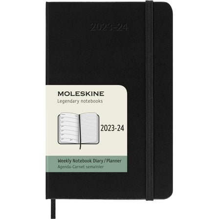 Moleskine Classic 18 Month 2023-2024 Weekly Planner, Hard Cover, Pocket (3.5" x 5.5"), Black