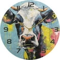 thumbnail image 5 of Dreamtimes Wall Clock Cow Portraits 10 Inch Silent Non Ticking Quality Quartz Battery Operated Digital Round Easy to Read for Home Office Kitchen Decorative, 5 of 7