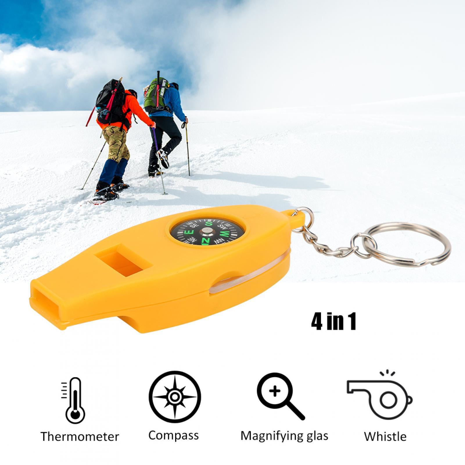 LYUMO Thermometer,Multifunctional Whistle,5PCS 4 in 1 Compass