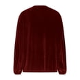 thumbnail image 4 of Plcasen Womens Velvet Tops V Neck Long Sleeve Fall Winter Trendy Dressy Casual Loose Tunic Shirts, 4 of 7