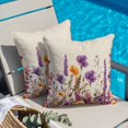 thumbnail image 6 of Purple Poppy Throw Pillow Cover Lavender Gold Daisy Watercolor Floral Linen Cotton Linen Cushion Cover Throw Pillow Case with Invisible Zipper for Couch Sofa Bed Chair Car 16x16 Inch, 6 of 14
