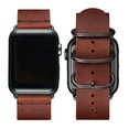 thumbnail image 3 of WFEAGL Genuine Leather Apple Watch Band 42/44/45mm Retro Strap (Burgundy with Black), 3 of 8