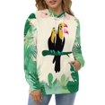 thumbnail image 4 of Tropical Leaves And Toucans Pattern Men's Women Vintage 3D Hooded Sweatshirt - All-Season Loose Fit Streetwear, 4 of 6