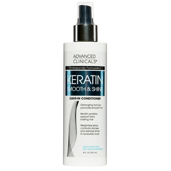 Advanced Clinicals Keratin Leave In Hair Detangler Treatment Spray. Leave In Conditioner For Tangled, Dry Hair. 8 fl oz.