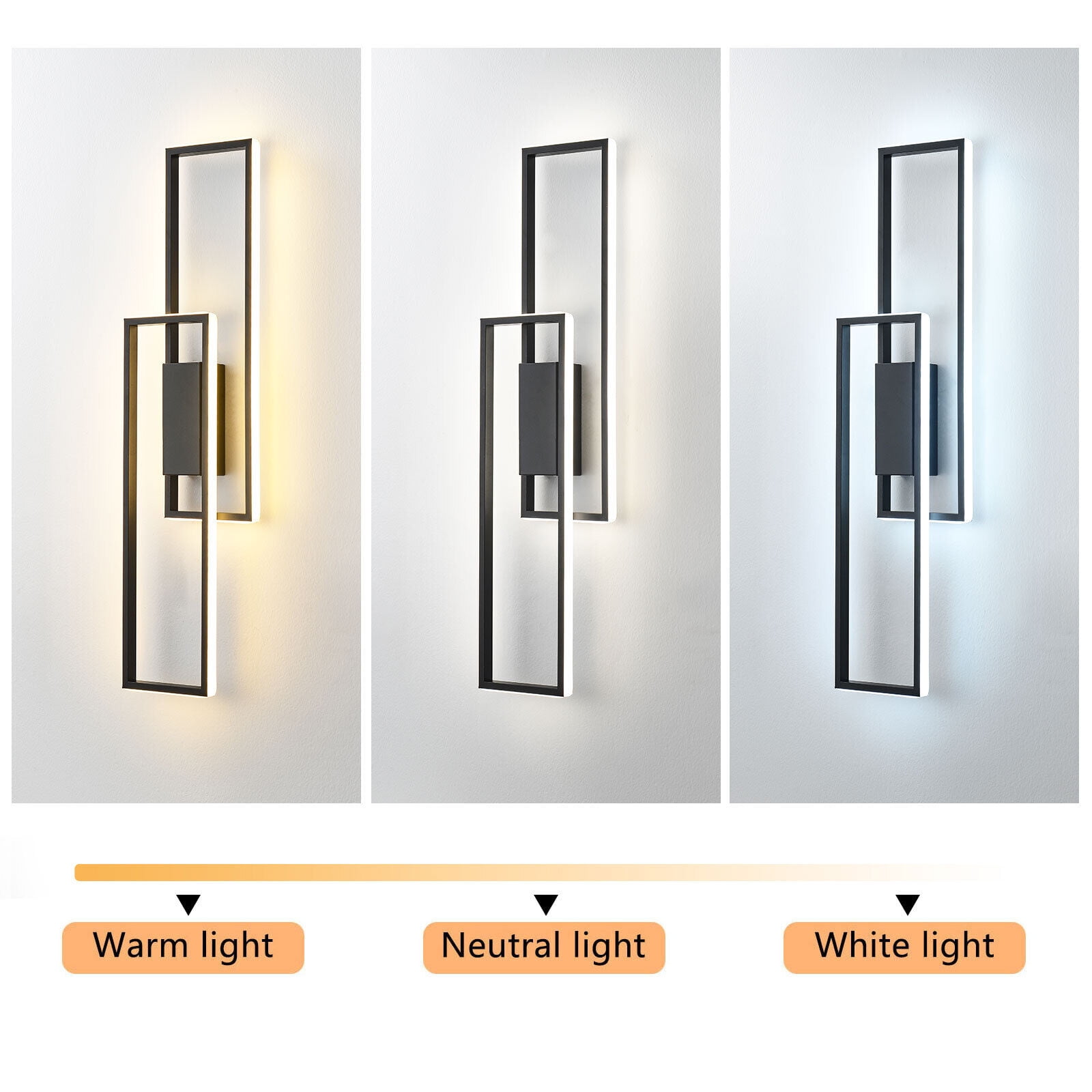 Modern LED Wall Sconce with Remote Control, Dimmable 25W Wall Light (5%–100%), 3000–6500K Adjustable Color Temperature, 2000LM Indoor Wall Lamp