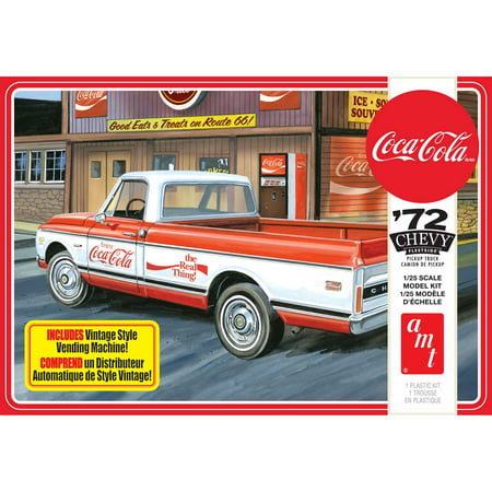 Polar Lights 1972 Chevy Pickup with Vending Machine and Crates (Coca-Cola) 2T Model Kit
