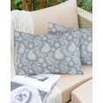 thumbnail image 4 of Waterproof Outdoor Throw Pillows with Inserts 12"x20" Set of 2, Blue Paisley Soft Decorative Pillowcases for Couch Bedroom, Ethnic Vintage Floral Botanical Abstract Pillow Covers for Sofa Living Room, 4 of 6